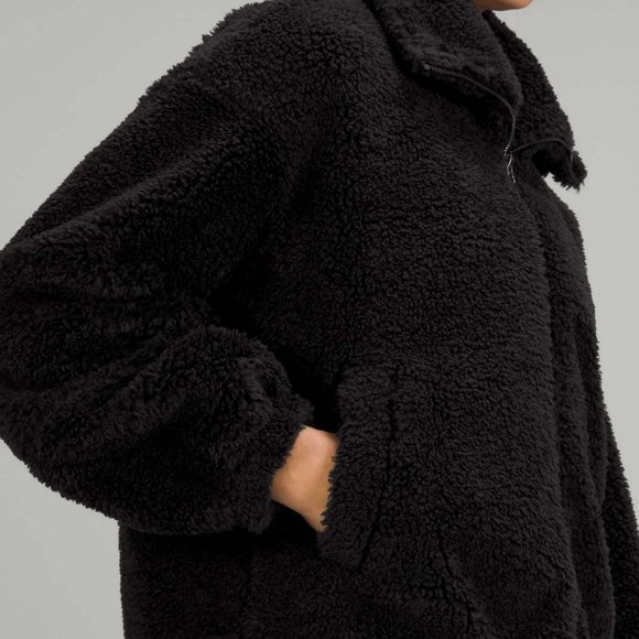 Lululemon Cinchable Fleece Zip-Up Jacket Black - Picture 2 of 2